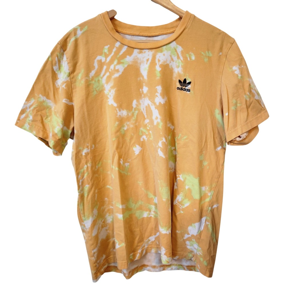 Adidas‎ Tie Dye T Shirt Orange Yellow White Logo Graphic Tee Mens Womens Size M
